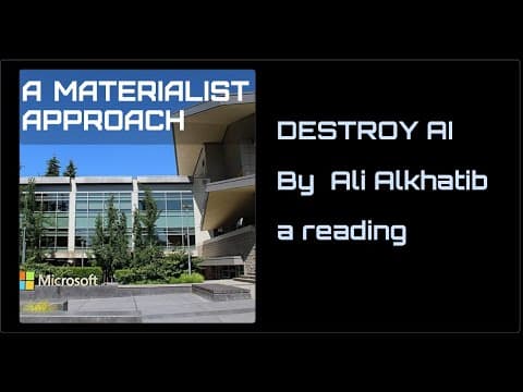 YouTube thumbnail for Ali Alkhatib - Destroy AI