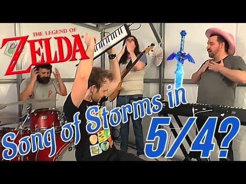 YouTube thumbnail for Song of Storms from Ocarina of Time, but We changed the groove