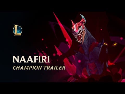 YouTube thumbnail for Naafiri: The Hound of a Hundred Bites | Gameplay Trailer - League of Legends
