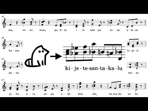 YouTube thumbnail for I made a mapping from all the possible toki pona syllables into musical chords: toki pi kalama musi
