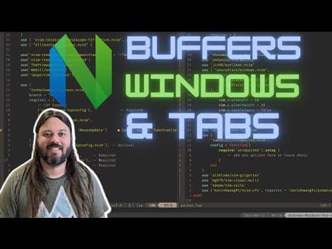 YouTube thumbnail for Buffers, Windows, Tabs in Neovim