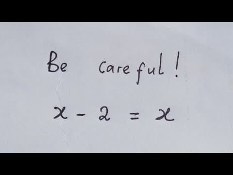 YouTube thumbnail for What is the solution to the equation x–2=x ?