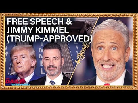 YouTube thumbnail for Jon Stewart's Post-Kimmel Primer on Free Speech in the Glorious Trump Era | The Daily Show