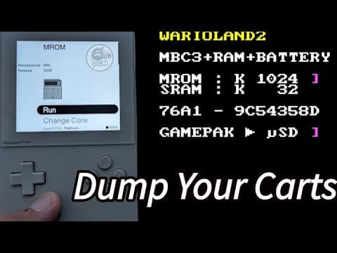 YouTube thumbnail for Dunp Game Boy carts and save data