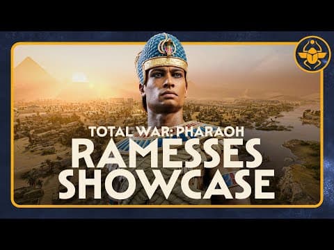 YouTube thumbnail for Total War: PHARAOH - Ramesses Gameplay Showcase