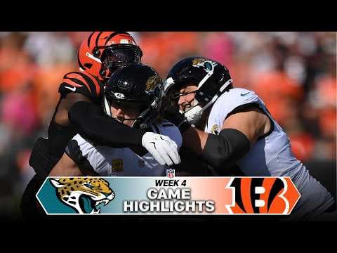 YouTube thumbnail for Jacksonville Jaguars vs Cincinnati Bengals Game Highlights | 2026 NFL Season Week 4