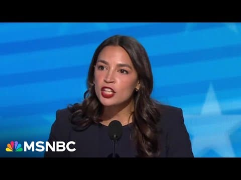 YouTube thumbnail for AOC slams Trump, saying he would sell the country ‘for a dollar’.