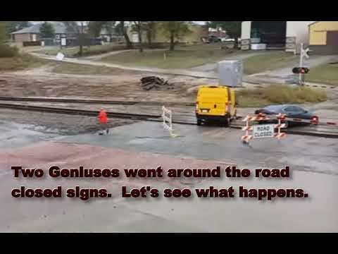 YouTube thumbnail for WCGW diving around the railroad tracks.