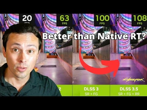 YouTube thumbnail for Nvidia announces DLSS 3.5 "Ray Reconstruction" for all RTX-branded cards