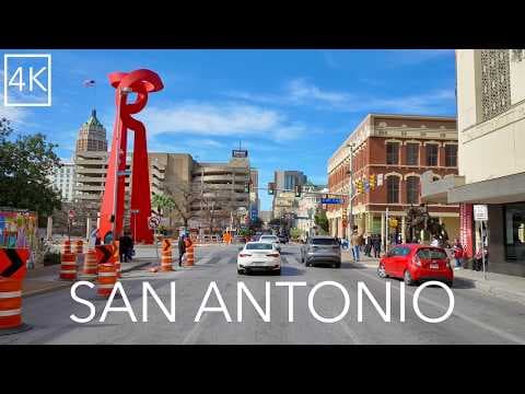 YouTube thumbnail for San Antonio Texas 4K City Drive - Alamo City Driving Tour