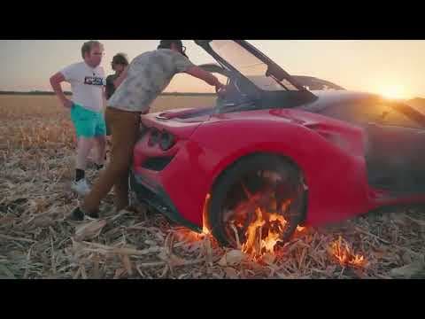 YouTube thumbnail for Driving a Ferrari in a corn field
