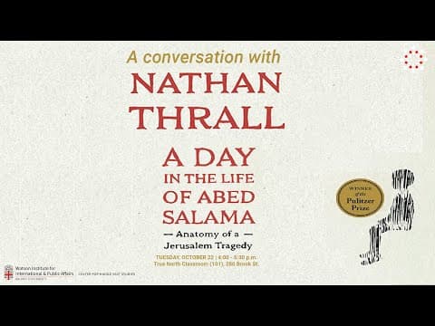 YouTube thumbnail for Nathan Thrall | A Day in the Life of Abed Salama [TW: Explicit descriptions of death]