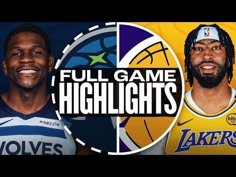 YouTube thumbnail for Full Game Highlights | Wolves @ Lakers | Oct 22, 2024