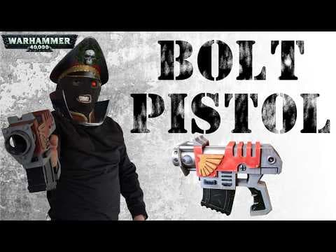 YouTube thumbnail for 'Warhammer 40K Bolt Pistols Retrospective: History, Rules, Painting' - Miniscape