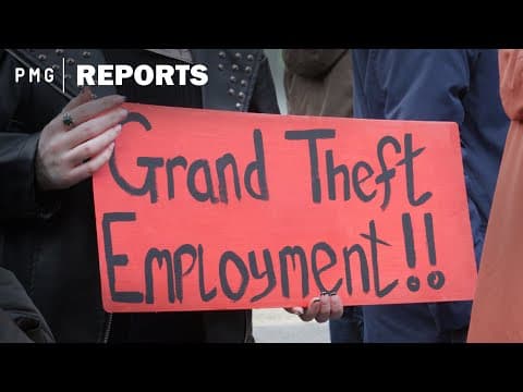 YouTube thumbnail for "The Rockstar Workers Fired Before They Could Finish GTA 6" People Make Games