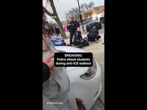 YouTube thumbnail for BREAKING: Police attack students during anti-ICE walkout