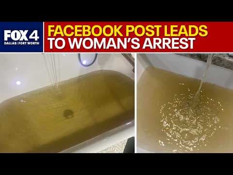 YouTube thumbnail for Texas woman arrested after Facebook post over city's water concerns.