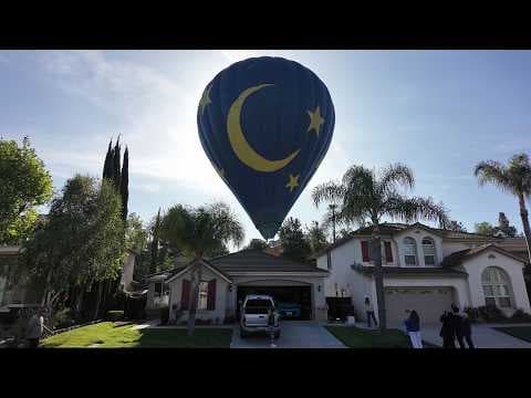 YouTube thumbnail for Hot Air Balloon Emergency Landing in my Back Yard
