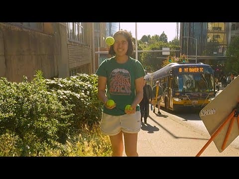 YouTube thumbnail for Seattle citizens protest the lack of bus lanes by "racing" the 8 bus in the silliest ways possible