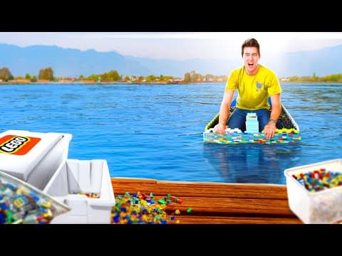 YouTube thumbnail for I Built a Boat out of LEGOS! (no cheating)