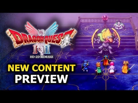 YouTube thumbnail for DQ I&II 2DHD Remake new content preview