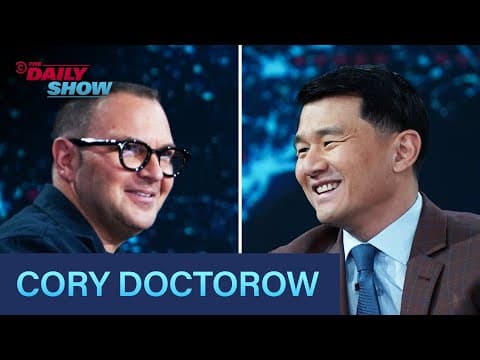 YouTube thumbnail for Cory Doctorow - Rescuing the Internet From “Enshittification” | The Daily Show (15 minutes; Dec 9, 2025)