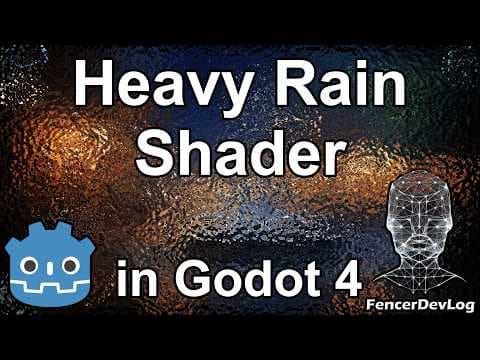 YouTube thumbnail for Godot 4: Heavy rain window shader (tutorial)