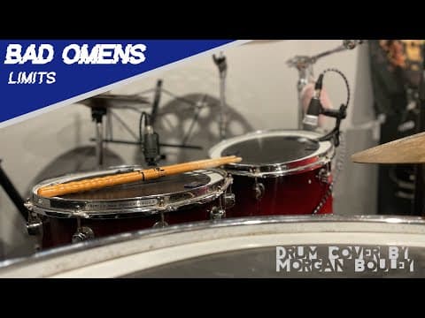 YouTube thumbnail for BAD OMENS Drum Cover in my home studio!