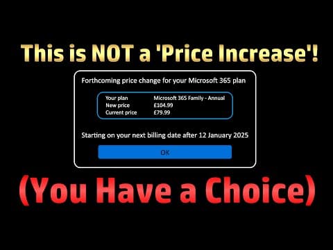 YouTube thumbnail for Microsoft's shady practicies of Office 365 subscription tiers