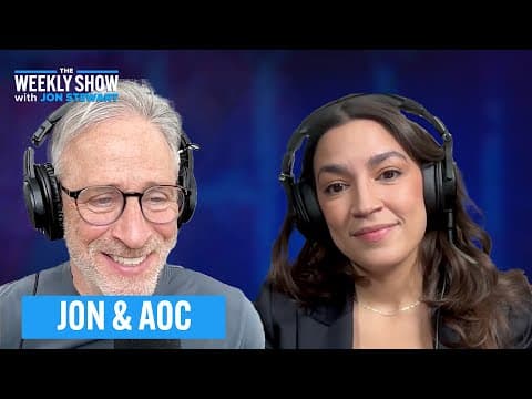 YouTube thumbnail for AOC on Jon Stewart's Weekly Show