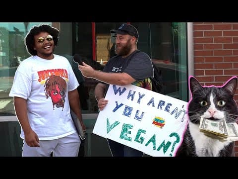 YouTube thumbnail for Cat Lover Challenges Vegan Activist: Is Being Vegan Too Expensive?