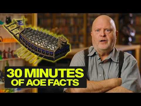 YouTube thumbnail for 30 Minutes of AoE Facts (ft. [Age of Empires designer] Sandy Petersen)