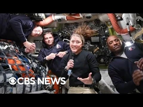 YouTube thumbnail for Watch: Artemis II astronauts take questions on their way toward the moon