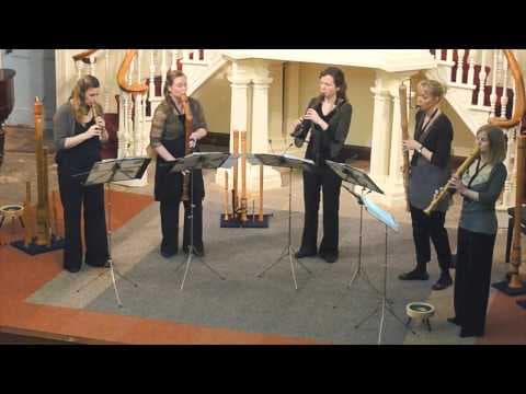 YouTube thumbnail for Greensleeves to a Ground- earliest copy by Richard Jones (1580), arrangement by Annabel Knight, performance by Fontanella Recorder Quintet
