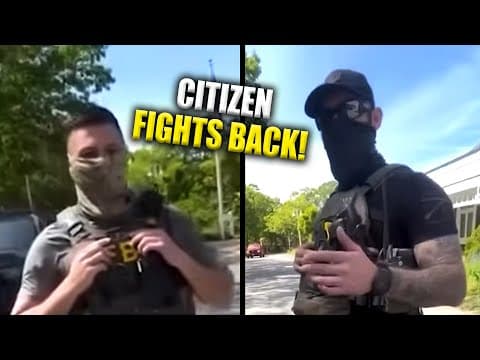 YouTube thumbnail for Man CONFRONTS Masked ICE & FBI Agents… Shames Them to Their Faces