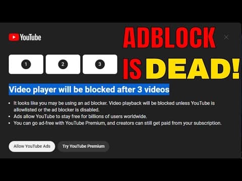 YouTube thumbnail for Youtube goes to war with ad blockers - how companies die