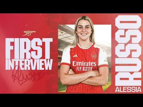 YouTube thumbnail for Alessia Russo's first Arsenal interview