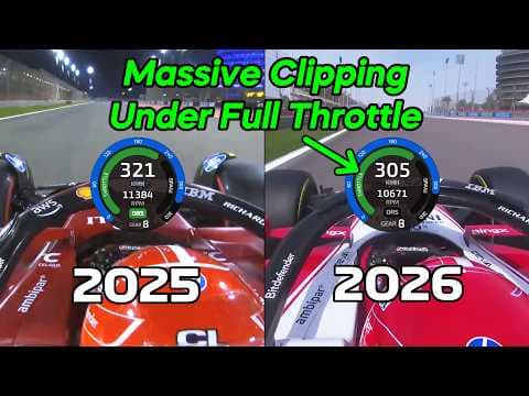 YouTube thumbnail for The Era of Clipping: 2026 onboard telemetry vs 2025