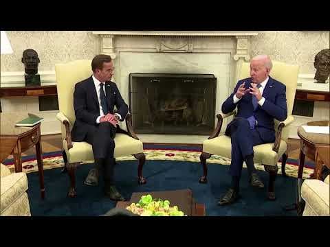 YouTube thumbnail for US 'fully supports' Sweden’s NATO bid, Biden says