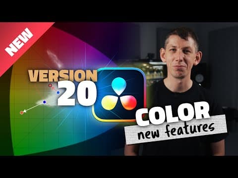YouTube thumbnail for INCREDIBLE New COLOR Features DaVinci Resolve  Beta 20