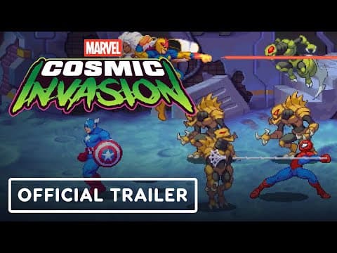 YouTube thumbnail for Marvel Cosmic Invasion official announcement trailer, beat 'em up game from the makers of TMNT: Shredder's Revenge