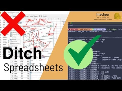 YouTube thumbnail for Super short video intro to hledger
