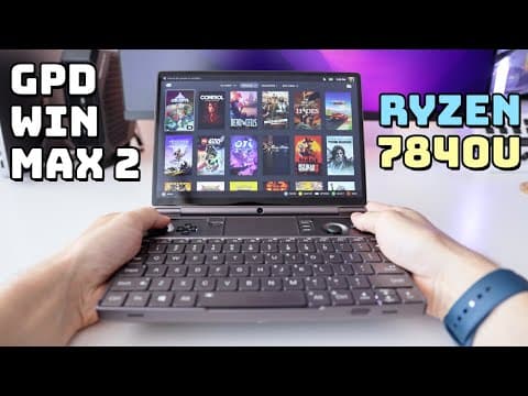 YouTube thumbnail for GPD Win Max 2 (7840U) Review: Handheld/Laptop Hybrid!