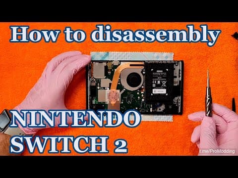 YouTube thumbnail for Nintendo Switch 2 Disassembly and review under the microscope