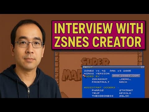 YouTube thumbnail for How ZSNES Changed SNES Emulation Forever | Interview with the Creator | Zophar