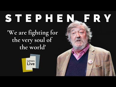 YouTube thumbnail for A letter from Nick Cave about gen AI and the act of creation, read by Stephen Fry