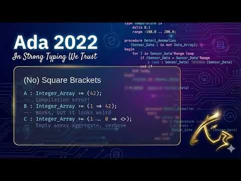 YouTube thumbnail for YouTube: Ada 2022: Square Brackets