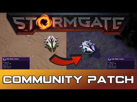 YouTube thumbnail for Every Balance Change In The Stormgate Community Patch! - Stormgate Side by Side Comparison