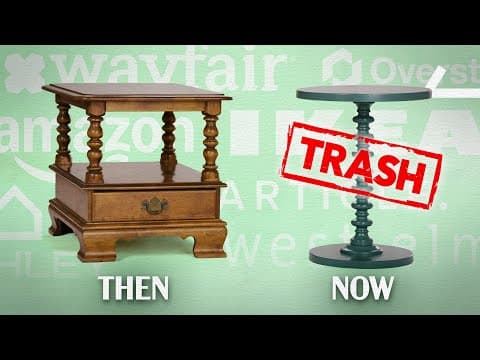 YouTube thumbnail for TIL: Why good furniture is so hard to find these days