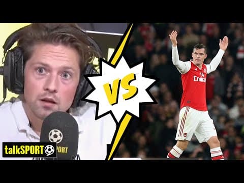 YouTube thumbnail for "XHAKA IS UNFORGIVABLE!" 😡 Rory Jennings questions Arsenal fans for being upset about Xhaka leaving!